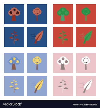 Set of ecology icons on color backgrounds square vector image