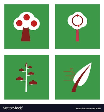 Set of ecology icons on color backgrounds square vector image