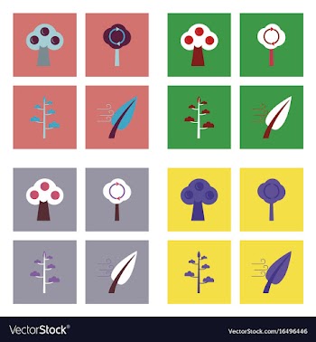 Set of ecology icons on color backgrounds square vector image