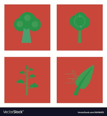 Set of ecology icons on color backgrounds square vector image