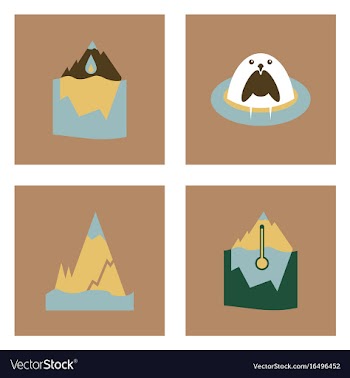 Set of ecology icons on color backgrounds square vector image