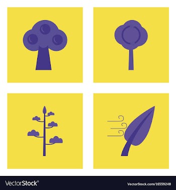 Set of ecology icons on color backgrounds square vector image
