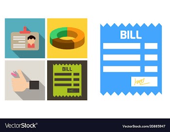 Set of economic icons included bill form hand vector image