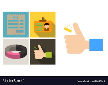 Set of economic icons included bill form hand vector image