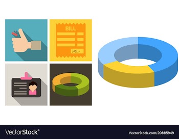 Set of economic icons included bill form hand vector image