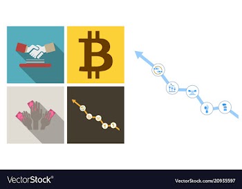 Set of economic icons included chart with icons vector image