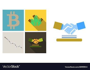 Set of economic icons included chart with icons vector image