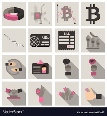 Set of economics icons in flat style with long vector image