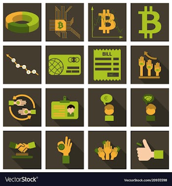 Set of economics icons in flat style with long vector image