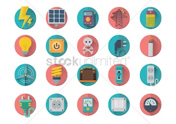 Set of electrical icons