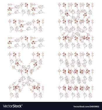 Set of elegant floral elements for your design vector image