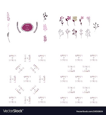 Set of elegant floral elements for your design vector image