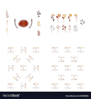 Set of elegant floral elements for your design vector image
