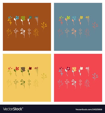 Set of elegant floral elements for your design vector image
