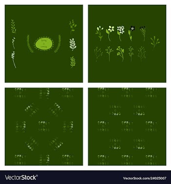 Set of elegant floral elements for your design vector image