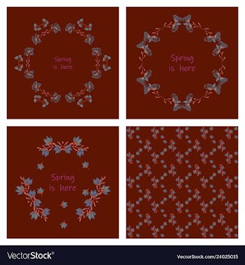 Set of elegant floral elements for your design vector image