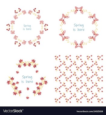 Set of elegant floral elements for your design vector image