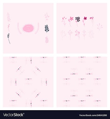 Set of elegant floral elements for your design vector image