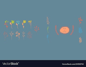 Set of elegant floral elements for your design vector image