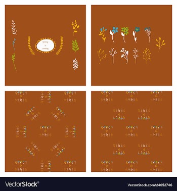 Set of elegant floral elements for your design vector image