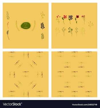 Set of elegant floral elements for your design vector image