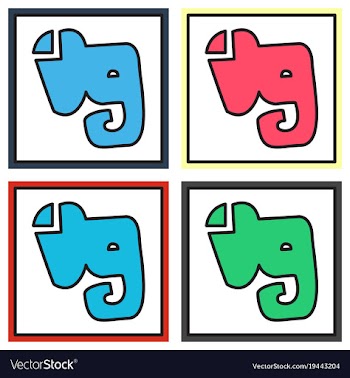 Set of elephant evernote logo vector image