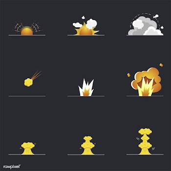 Set of explosion and bang icons | Free stock vector - 60303