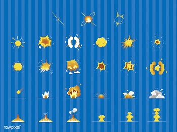 Set of explosion and bang icons | Free stock vector - 65892