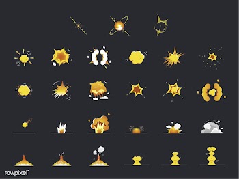 Set of explosion and bang icons | Free stock vector - 65895