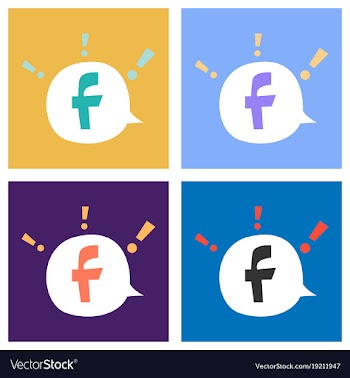 Set of facebook logotype social network icon vector image