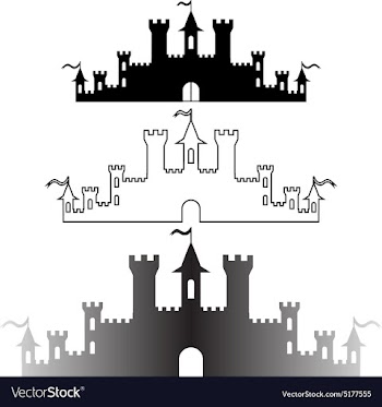 Set of Fantasy castles silhouettes for design vector image