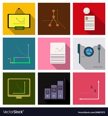 Set of finance and banking icons simple elements vector image