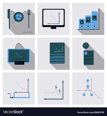 Set of finance and banking icons simple elements vector image