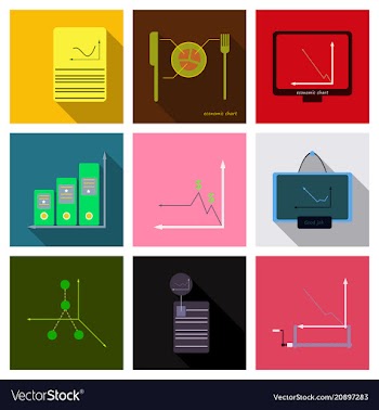 Set of finance and banking icons simple elements vector image