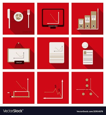 Set of finance and banking icons simple elements vector image