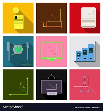 Set of finance and banking icons simple elements vector image