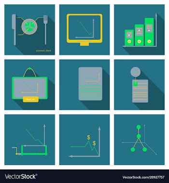 Set of finance and banking icons simple elements vector image