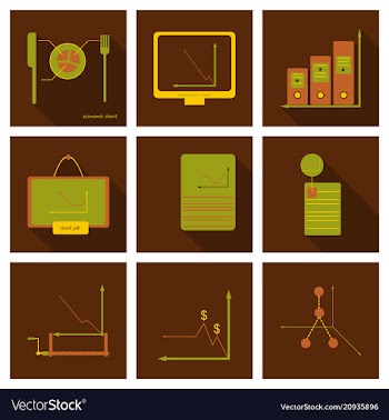 Set of finance and banking icons simple elements vector image