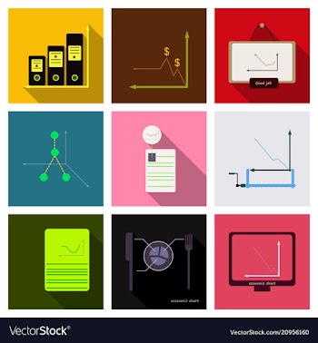 Set of finance and banking icons simple elements vector image