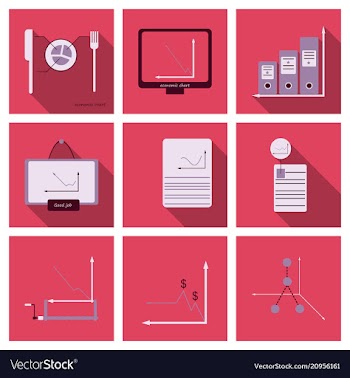Set of finance and banking icons simple elements vector image