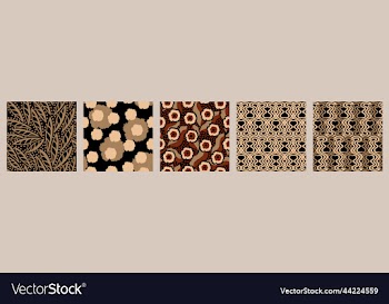 set of five seamless patterns with beige details