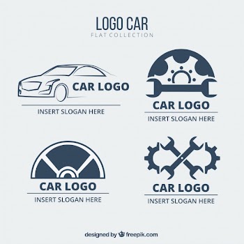 Set of flat car logos Free Vector