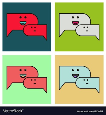 Set of flat chat icon with dialog clouds vector image
