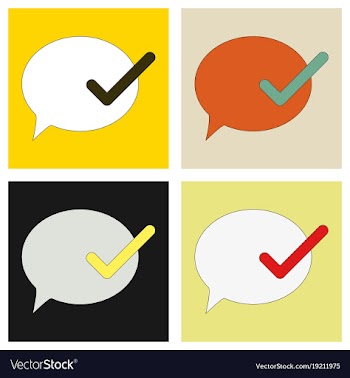 Set of flat check message flat icon vector image