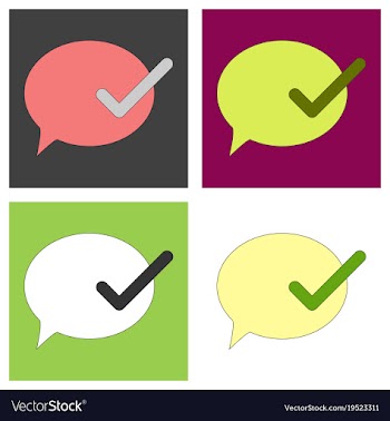 Set of flat check message flat icon vector image