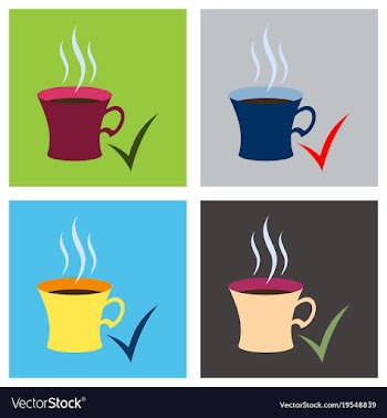Set of flat coffee cup icon vector image