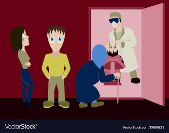 Set of flat colorful dentist office interior with vector image