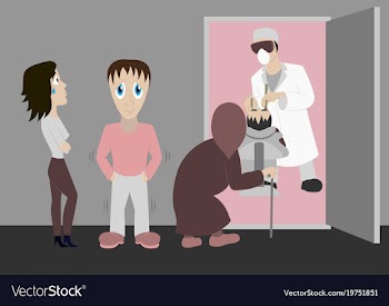 Set of flat colorful dentist office interior with vector image