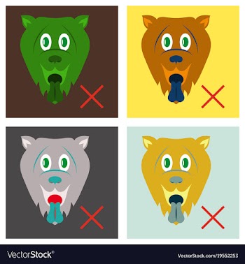 Set of flat cute funny cartoon dog puppy pet vector image