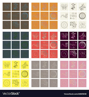 Set of flat design elements in vintage style vector image